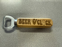 Load image into Gallery viewer, Wooden engraved bottle opener.
