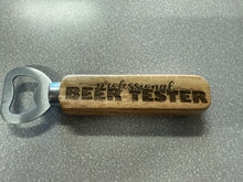 Load image into Gallery viewer, Wooden engraved bottle opener.
