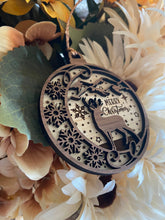 Load image into Gallery viewer, Christmas ornament, wooden 2D ornament, nature
