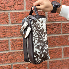 Load image into Gallery viewer, Leather Cowhide Toiletry Bag - Groomsmen Gift - Shaving Kit
