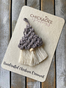 Gnome macrame Christmas tree ornament