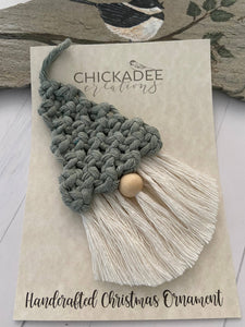 Gnome macrame Christmas tree ornament