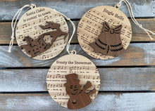 Load image into Gallery viewer, Christmas songs ornament, wooden 2D ornament
