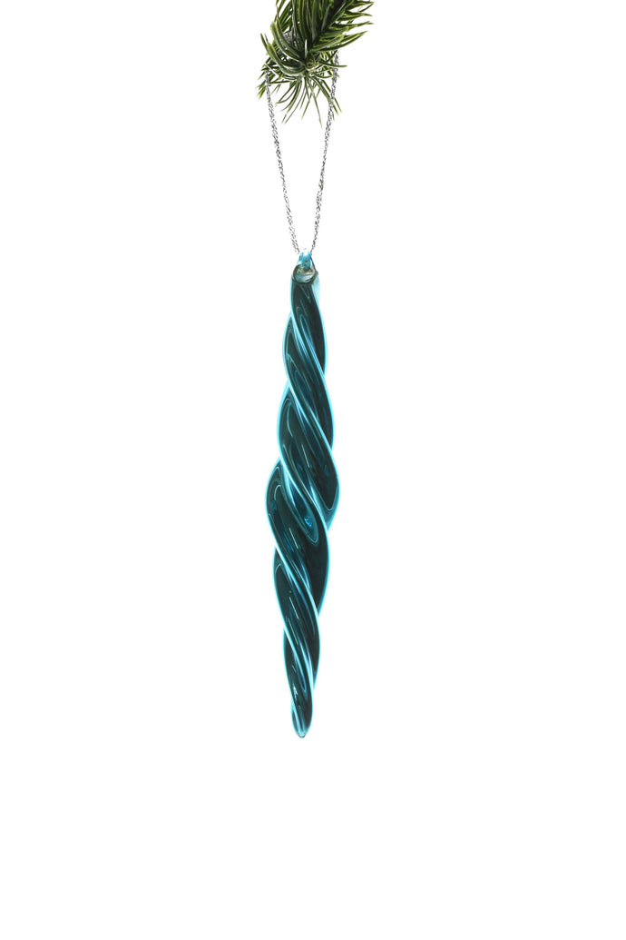 Blue Hanging Spiral Finial Ornament