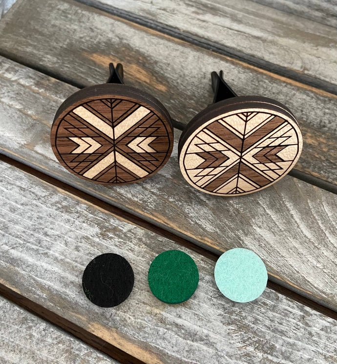 Car air vent essential oil car diffuser clip - wood quilting