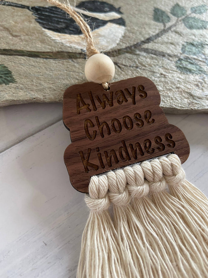 Always Choose Kindness Macrame car diffuser car charm