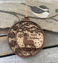 Load image into Gallery viewer, Christmas ornament, wooden 2D ornament, nature
