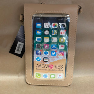 Crossbody bag with touchscreen cellphone pocket