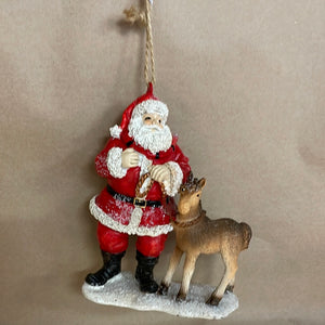 Santa and colt ornament