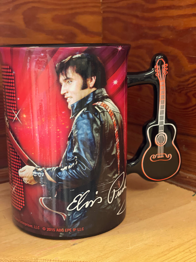 Elvis Red guitar Handle mug