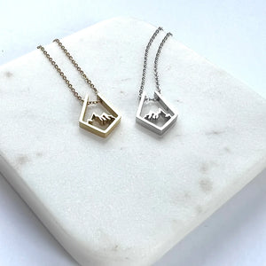 Gold/Rhombus Mountain Necklace