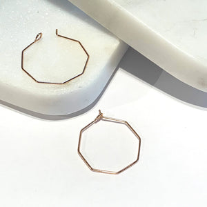 RoyceandOak -Hexagon Hoop Earrings